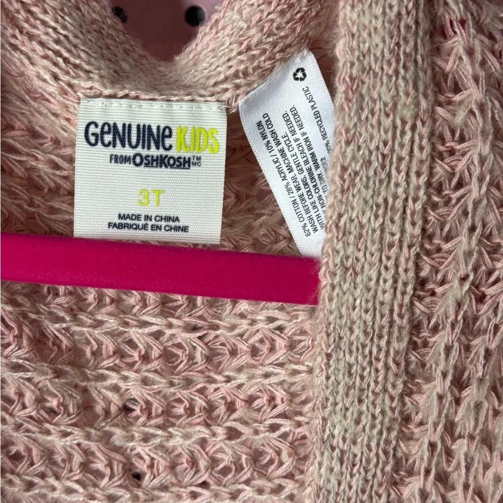 Genuine Kids Heathered Mauve Fringe Cardi. great Condition. Size 3t